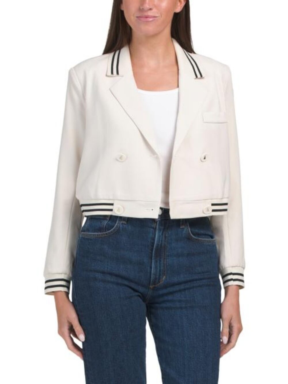 WDNY Bomber Jacket With Striped Trim